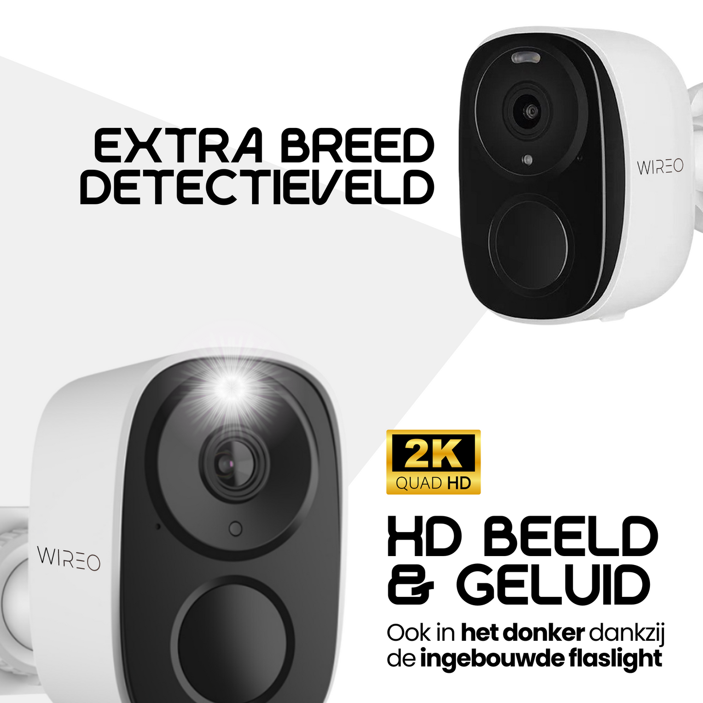 WiREO SecureView™ Rechargeable Outdoor IP Camera - Wireless Security Camera - Motion Tracking - Built-in Mic & Speaker - SD Card & Cloud Storage possible - Night Vision - 5000mAh built-in battery