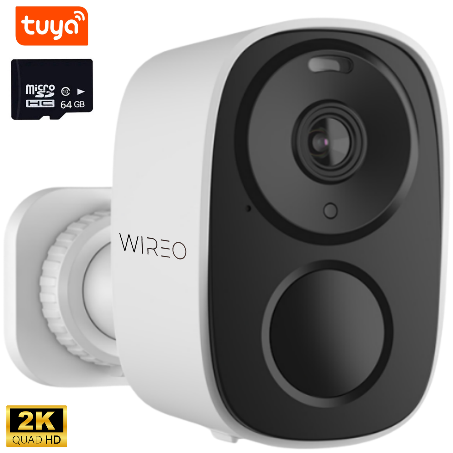 Caméra IP extérieure rechargeable WiREO SecureView™ - Caméra de sécurité sans fil - Suivi de mouvement - Micro et haut-parleur intégrés - Carte SD et stockage cloud possibles - Vision nocturne - Batterie intégrée 5000mAh