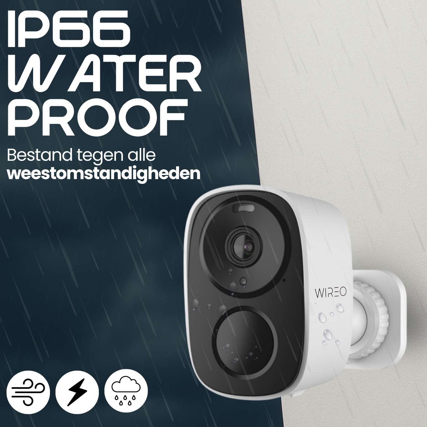 Caméra IP extérieure rechargeable WiREO SecureView™ - Caméra de sécurité sans fil - Suivi de mouvement - Micro et haut-parleur intégrés - Carte SD et stockage cloud possibles - Vision nocturne - Batterie intégrée 5000mAh